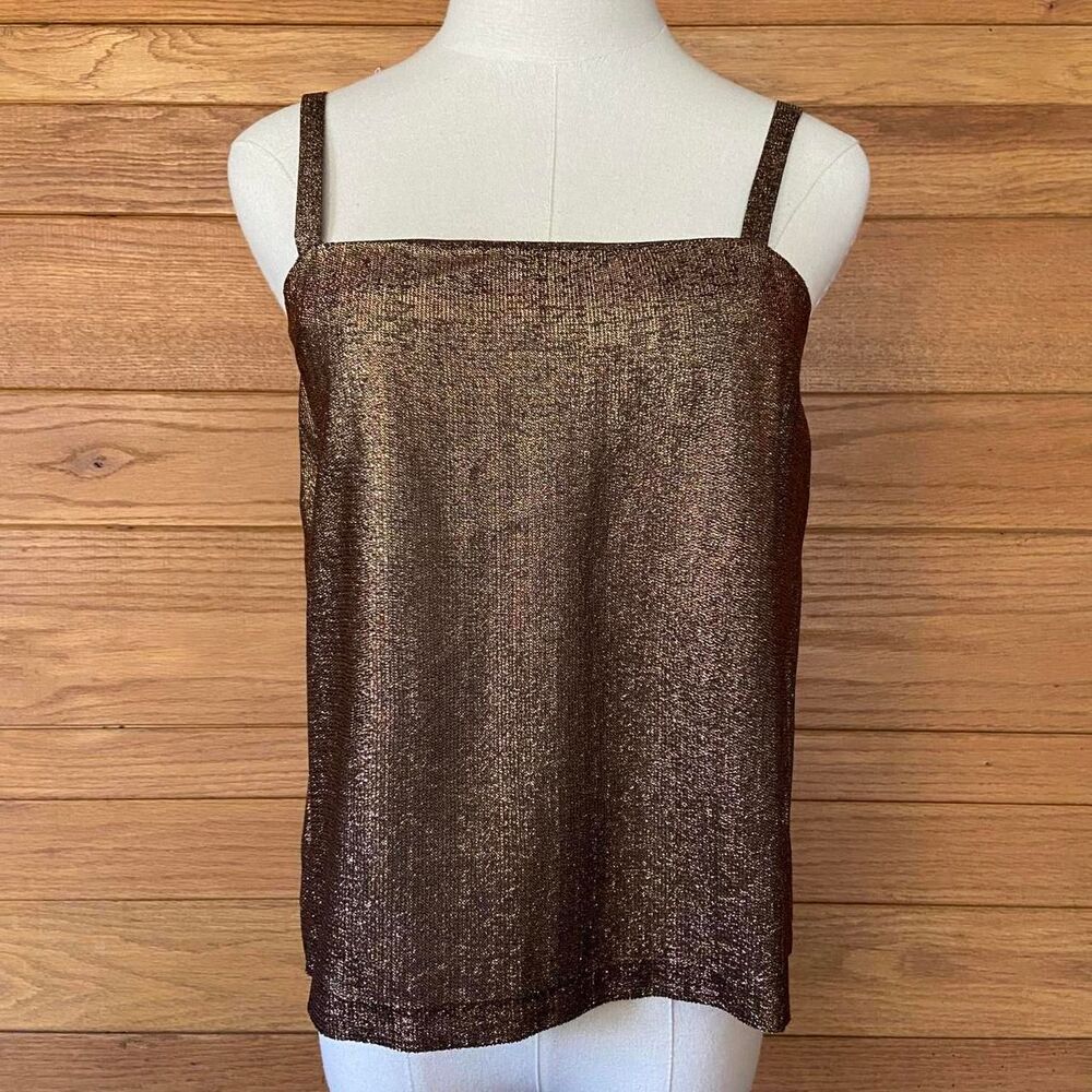 Vintage 70s PBJ gold square neck tank top